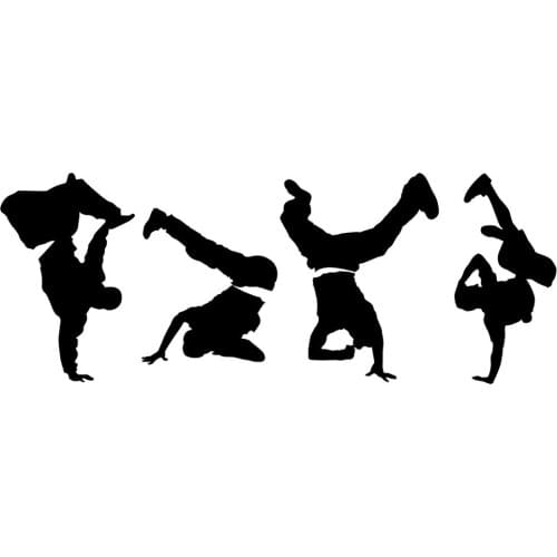 WJWY Break Dancers Silhouette Wall Stickers Kids Boys Bedroom Home Decorations Vinyl Art Decals Dance Studio Wall Decor Murals