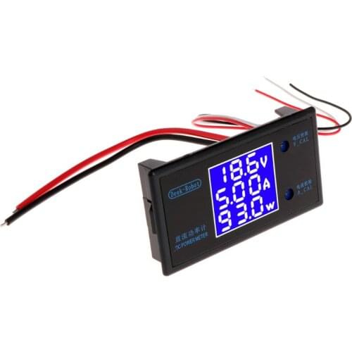 DC 0-50V 5A 250W Voltmeter Ammeter Wattmeter LCD Panel Voltage Amp Power Meter