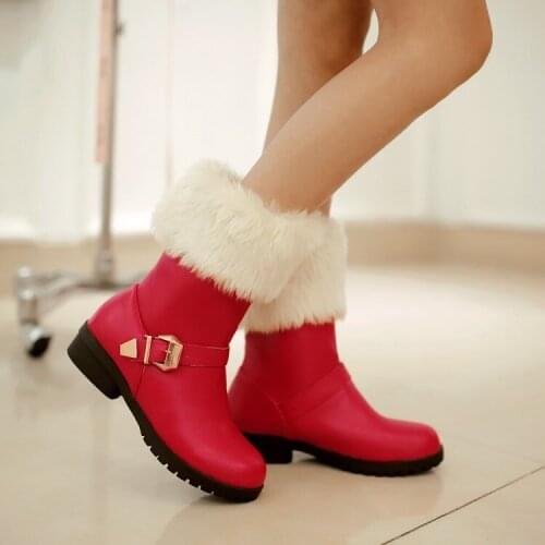 Big Size 9 10 11 12 boots women shoes ankle boots for women ladies boots shoes woman winter Solid metal decoration