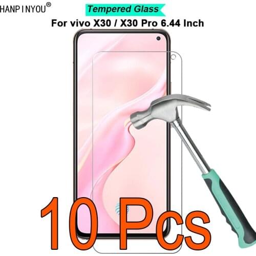 10 Pcs/Lot For vivo X30 / Pro X30Pro 6.44" 9H Hardness 2.5D Ultra-thin Toughened Full Cover Tempered Glass Film Screen Protector