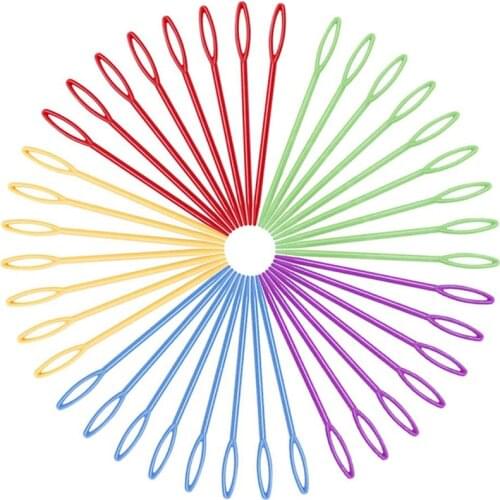 100Pcs Large Eye Plastic Needles Weaving Yarn Learning Needles, Lacing Needles for Kids Sewing Handmade Crafts