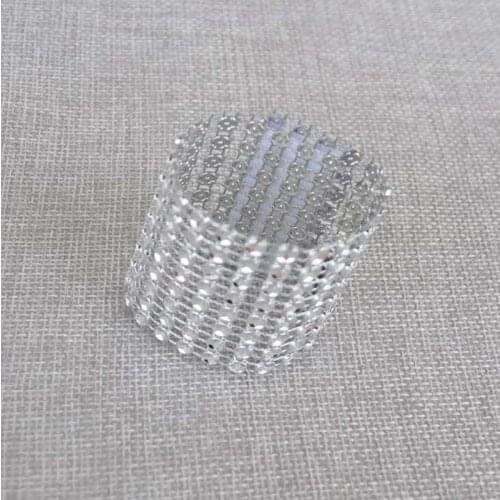 100 Pcs\lot Napkin Rings European Style Handmade Rhinestone Wrap Napkin Ring Holder For Wedding Hotel Home Table Decoration