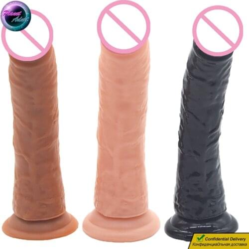 20 cm Thin Penis PVC Dildo Female Masturbator Vagina Pussy Prostate Masturbation Device Adult Sex Toys for Women Gay Men Couples