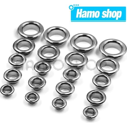 200Pcs Gunblack Color Hole Metal Eyelets Grommets with Washer For Diy Leathercraft Accessories Shoes Belt Cap Bag Tags Clothes