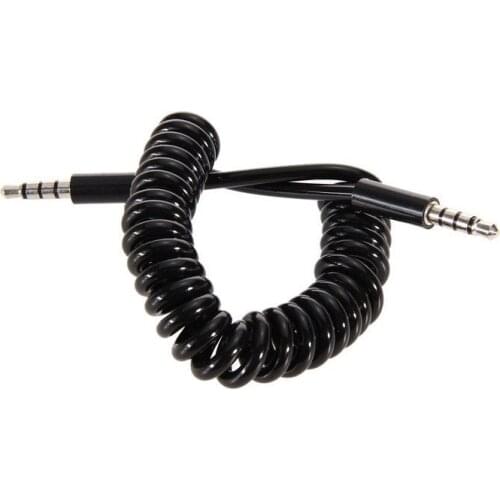 3.5mm Stereo Audio Male to Male Spiral Retractable Cable for MP3, PC, HDTV AUX Connection Extension Cable