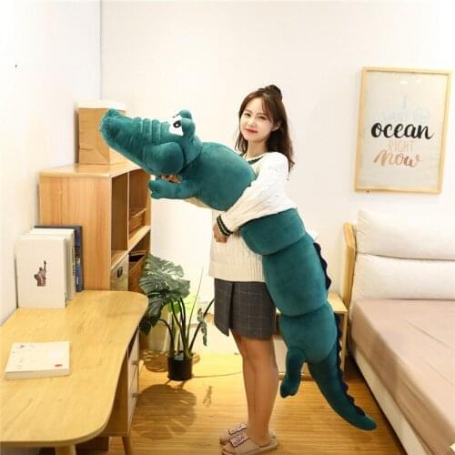 80-150cm Cute Sliver Crocodile Plush Toys Stuffed Soft Lovely Large Animals Dolls For Kids Girls Birthday Gifts