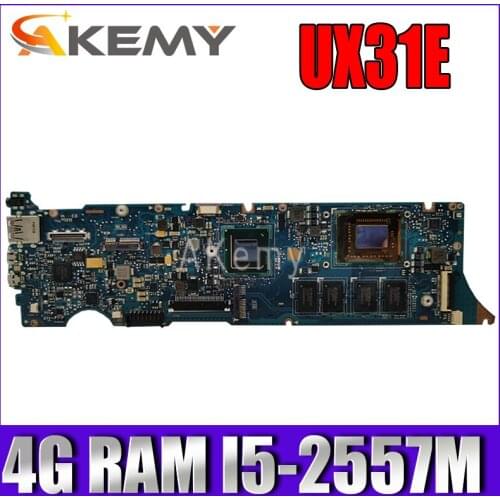 Akemy UX31E Laptop motherboard For Asus UX31E UX31 Test original mainboard 4G RAM I5-2557M