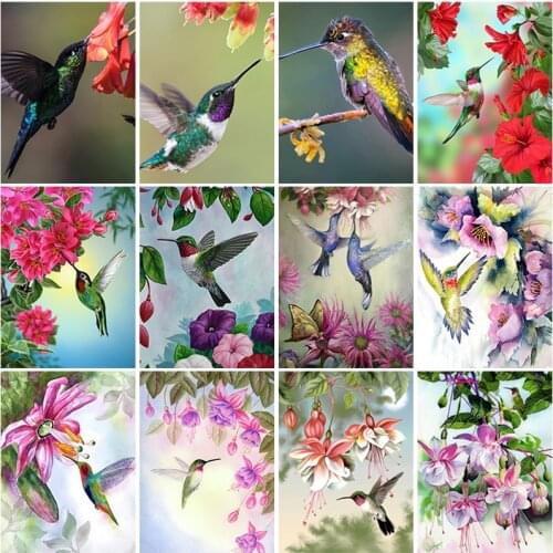 DIY 5D Diamond Painting Full Round Square Resin Mosaic Diamond Embroidery Cross Stitch Kits Wall Art Smallest Bird Hummingbird