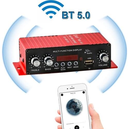 2*50W Audio Bluetooth-Compatible Power Amplifier Stereo Equalizer HiFi Digital Mp3 Decoder Music AMP FM Radio Mp3 Player