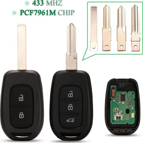 Bilchave 2/3Button For Renault Symbol Trafic For Dacia Duster Logan Sandero Fob Remote Car Key 433Mhz PCF7961M Chip Replacement