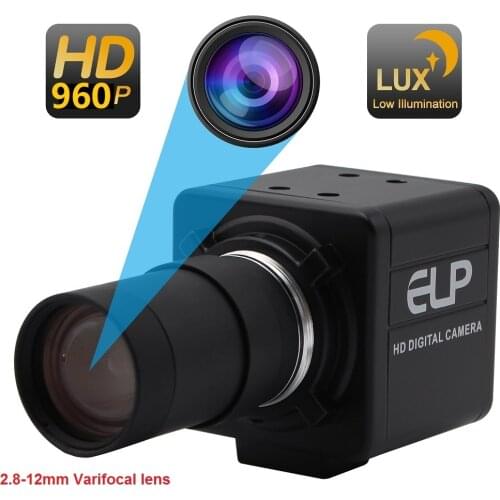 1.3MP CS Varifocal 2.8-12mm Monochrome Black White Low illumination Box Case OTG UVC USB Camera for Android Linux Windows Mac