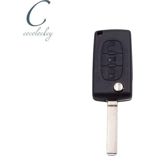 Cocolockey 3Button Flip Remote Control Key Shell for Citroen C3 C4 C5 C6 Picasso for Peugeot 107 207 307 407 308 408 HU83 CE0536