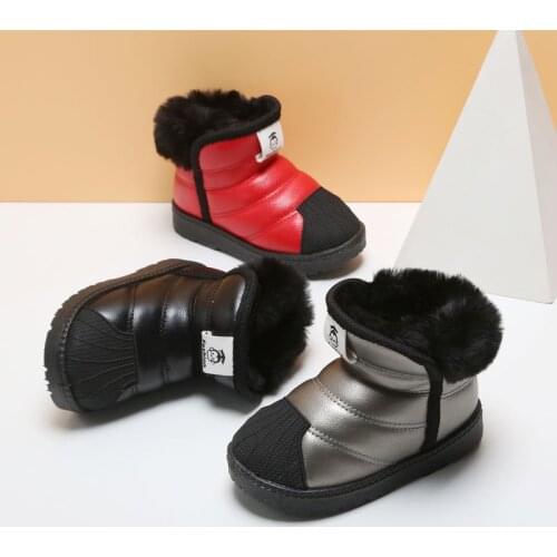 Children Boots Shoes for Winter Boys Casual Snow Boots Non-slip Waterproof Outdoor Sport Shoes Plus Velvet SXH002