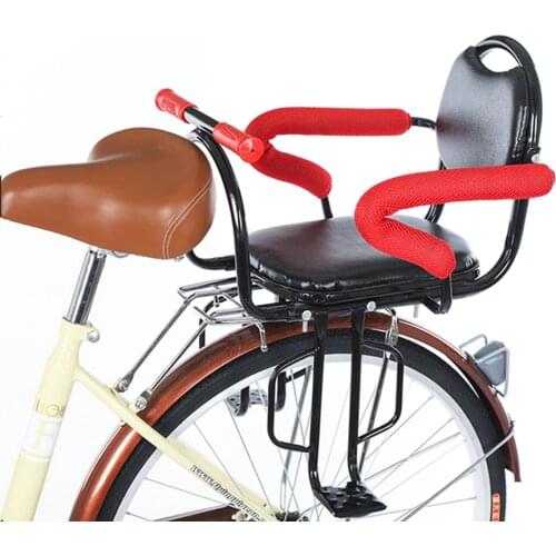 Child Bicycle Back Seat Bicycle Rear Kid Seat Baby Bike Safety Seat Kids Saddle With Foot Pedals Back Rest For MTB Road Bicycle