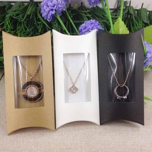 Feiluancustom Diy brown/black/white pillow window packing box gift box with necklace insert card for gift /products/candy show