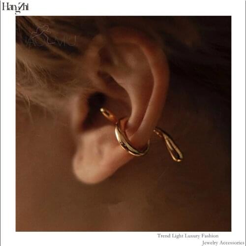 Hangzhi European and American metal minimalist irregular retro geometry no pierced snake-shaped ear bone clip ear clip ear hook