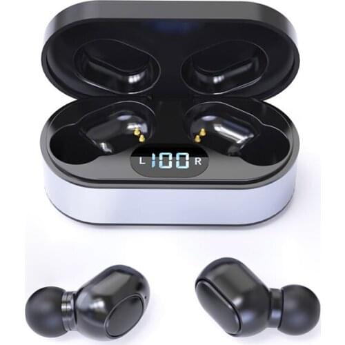 JS1 TWS Bluetooth 5.0 Earphone Wireless Headset Multifunctional Key Waterproof Mini Portable Headphones with Large Capacity