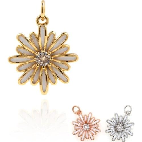 Daisies Pendant Exquisite Fashion Enamel Flower Charm Suitable For Jewelry Bracelets Necklaces And Earrings Accessories