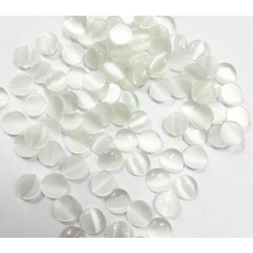 MRHUANG 100pcs/pack mixed color 6mm Flatback Round Cat Eye Cabochon Opal Beads for Jewelry making