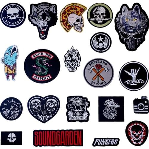 Evil Skull Iron On Patches Badges for Sew Seam Tailoring Clothes Suits of Coat Jacket Trousers T-shirt Pants Ornament Apparel