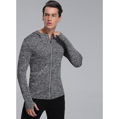 New Style Thin Solid Quick Dry Jacket Mens Training Tights Breathable Reflective Zipper Running Clothes Long Sleeve Tops