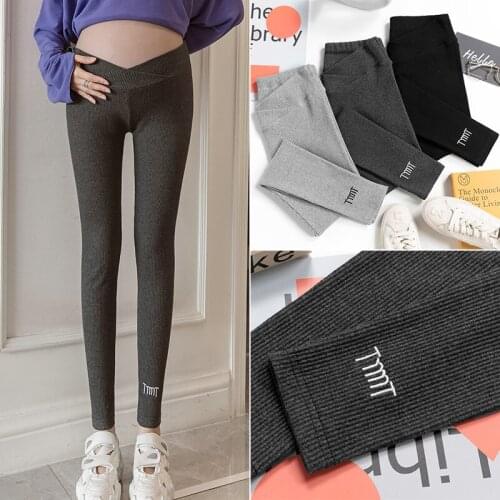 Maternity Clothes Pregnancy Low Waist Tmt Letter Maternity Leggings Clothes For Pregnant Women Stretch Pencil Pants
