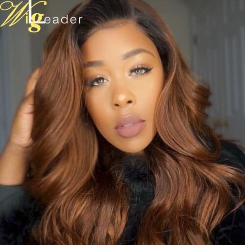 Remy Preplucked Human Hair Lace Front Wigs 180% Lace Frontal Wigs Front Dark Root Ombre Human Hair Lace Wigs for Black Women