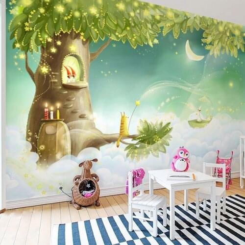 Custom Photo Wallpaper 3D Dream Cartoon Children Room Living Room Bedroom Home Decoration Wall Art Mural Wallpaper For Walls 3 D