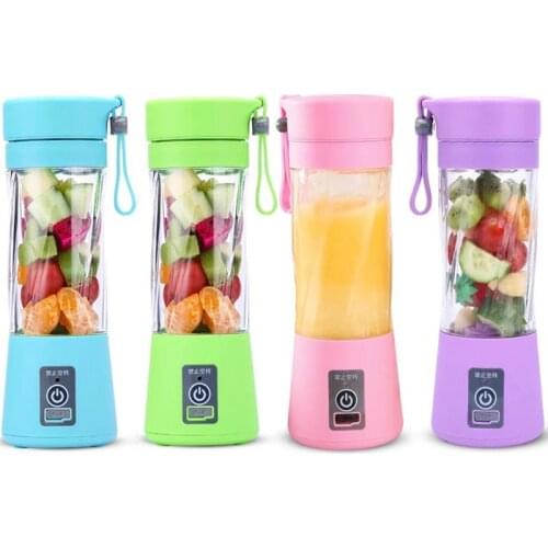 Protable Mini Juicer Cup Single Serve Personal Size Blender USB Rechargeable 380ml Fruit Mixing Machine Multifunction