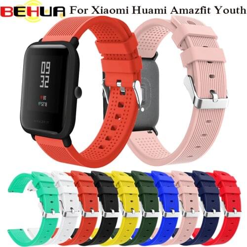 Replace Watch Straps for Amazfit Youth Silicone Straps for Xiaomi Huami Bip BIT PACE Lite Youth Smart Watch Wrist Bracelet color