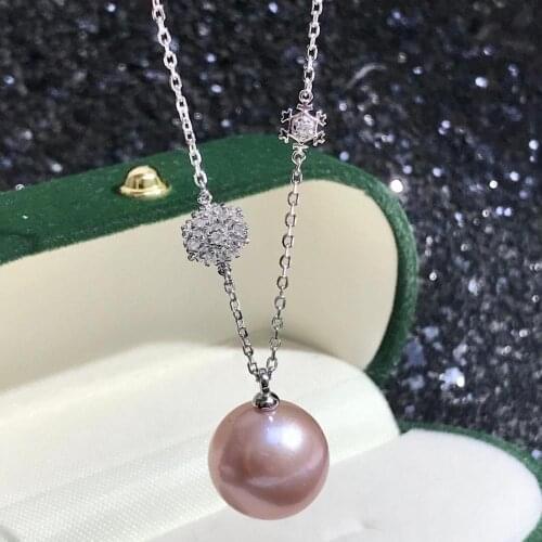 Snowflower Hot 925 Sterling Silver Necklace Findings Jewelry Base Settings Mountings Parts for Akoya Edison Pearls, Coral, Jade