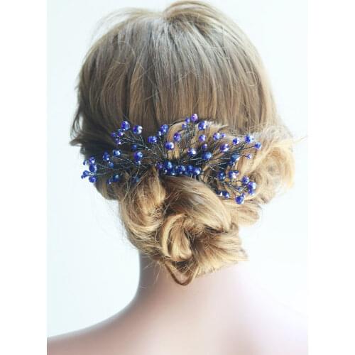 Bridal Black Blue Hair Comb Bridal Headpiece Bridal Hair Piece Wedding Hair Piece Wedding Headpiece Wedding Hair Comb