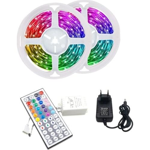 10M RGB LED Strip Light 3528 600LEDs Flexible LED Light Strip with 44 Key Remote for Halloween Christmas