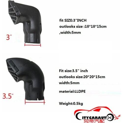 CITYCARAUTO LLDPE EXTERIOR AUTO PARTS AIR INTAKE PARTS AIR FRESH SNOKEL PARTS OF UNIVERSAL 3" / 3.5" AIR INTAKE HEAD COVER