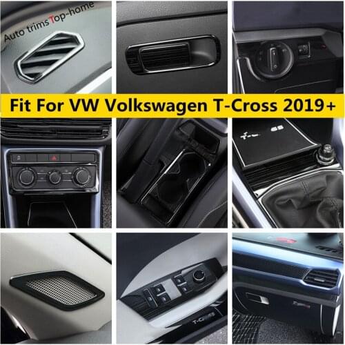 Interior For VW Volkswagen T-Cross T Cross 2019 - 2021 Central Panel Strip AC Air Glove Box Window Lift Cover Trim Accessories