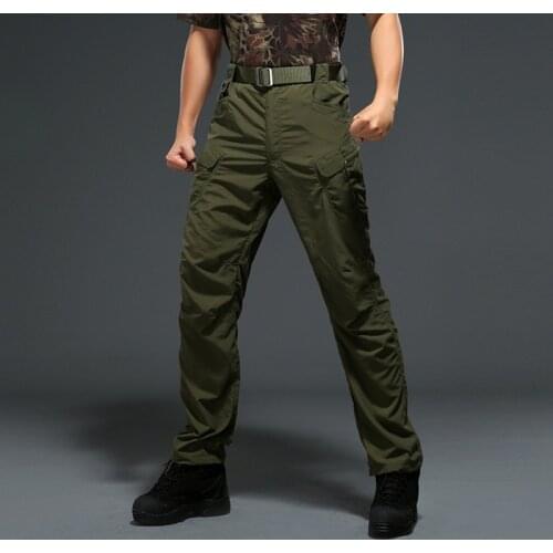 Military Tactical anti-UV mens pants Quickly dry New Summer spring sport camouflage trousers outdoor Zipper Army sweatpants
