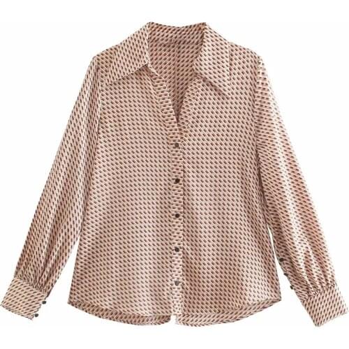 Za Women New Summer Autumn Retro Plaid Print Simple Style Loose Sleeve Lapel Shirt Casual Chic Shirt XITIMEAO