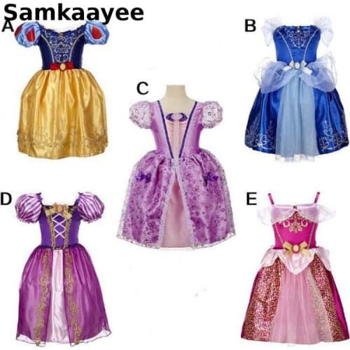 4-13y Girls Dress Halloween Costume Summer Children Princess Dresses Kids Birthday Party Clothing Fille Cute Carnival Clothes 37