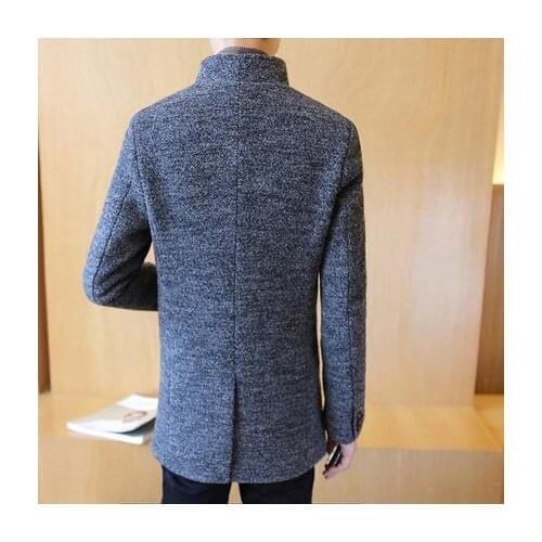 Winter Wool Coat Men Slim Fit Jacket Mens New 2918 Long Windbreaker Overcoat Manteau Homme Male Plus Size 3XL LX782