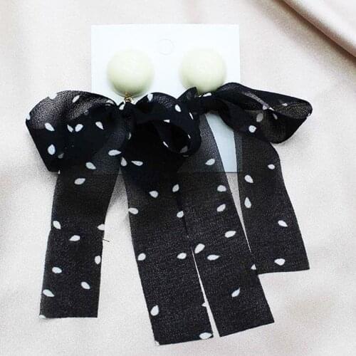 1PC Ribbon Earrings Pendant Ear Long Chain for Women Girls Gift Clothes