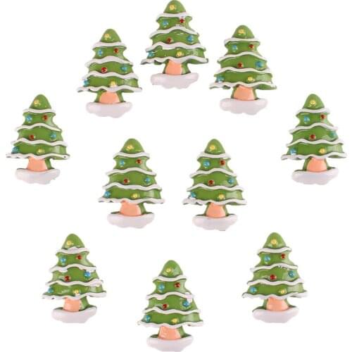 50pcs Cute Christmas Tree Resin Scrapbooking Hair Bow Center Crafts Embellishment Flatback Charms Cabachons