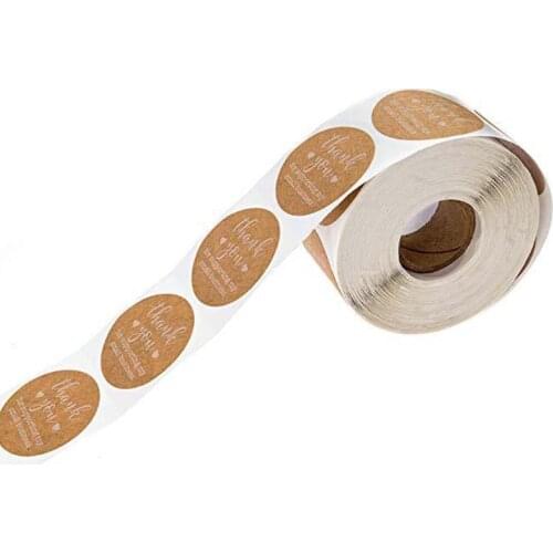 500pcs Thank You for Supporting My Business Kraft Stickers Seal Label Scrapbook 667A