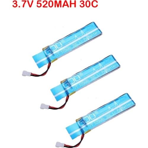 3PCS Battery 3.7V 520MAH 30C Upgrade Battery for Wltoys V930 V977 XK K110 RC Helicopter Replacement Accessory