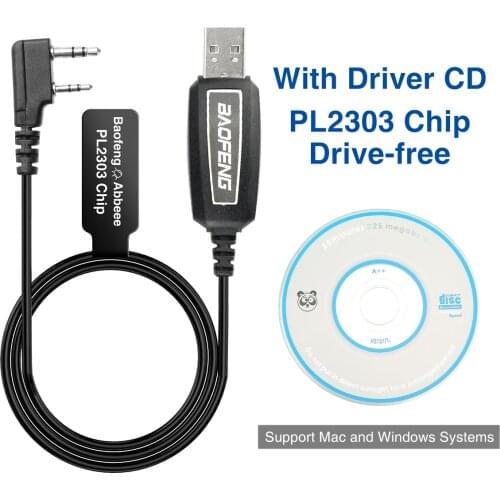 Baofeng PL2303 Chip Drive-Free Programming Cable For Baofeng UV-5R UV-S9 Plus UV-82 BF-888S Handheld Ham Radio Walkie Talkie