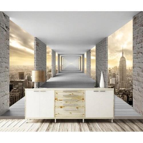 Custom large wallpaper Modern Mural Wallpaper 3D Stereo Geometry City Building Photo Wall Paper Living Room Bedroom Decorate