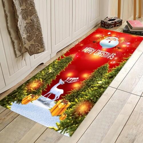 Welcome Mats for Front Door Cartoon Christmas Pattern Printed Doormat for Hallway Kitchen Bathroom Modern Home Room Decor Mats