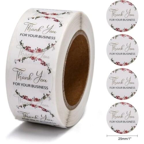 Foil Sticker Thank You Love Small Business Scrapbooking Labels Stickers Paper Wedding Birthday Party Gift Card Box 500pcs/roll