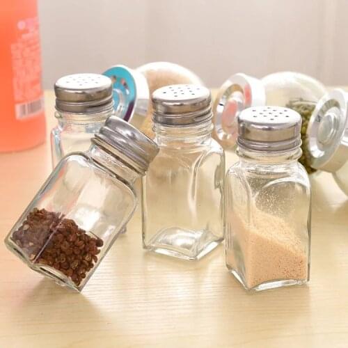 Creative glass seasoning bottle, pepper bottle, double-layer seasoning bottle, storage tank, kitchen supplies with stickers