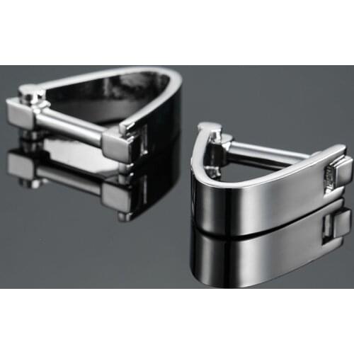 Laser metal Cufflinks new fashion jewelry smooth Silver Cufflinks mens business shirt suit badge pin wholesale & retail