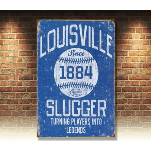 Metal Tin Sign louisville slugger Decor Bar Pub Home Vintage Retro Poster Cafe